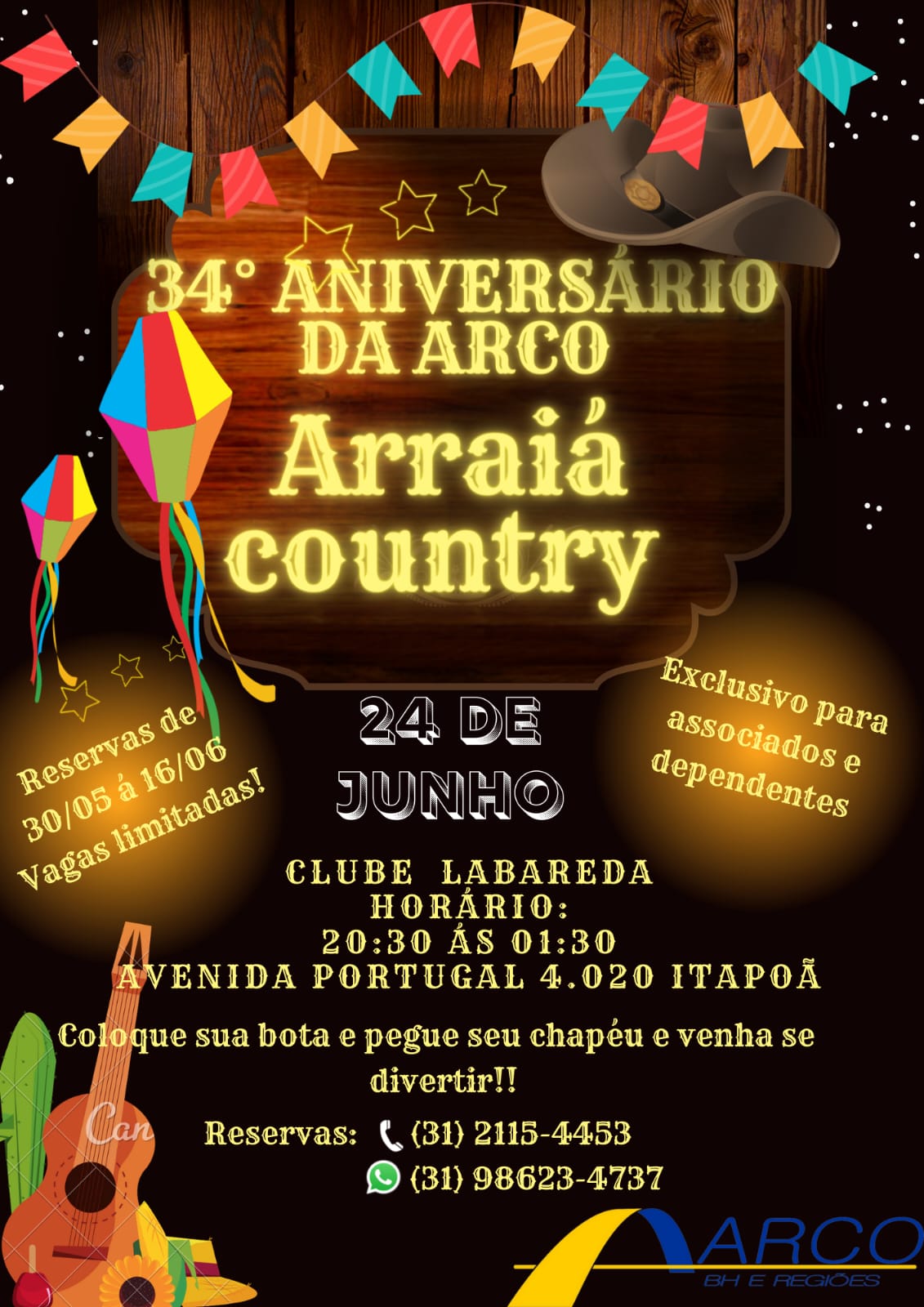34� ANIVERSARIO DA ARCO! ARRAIA COUNTRY.