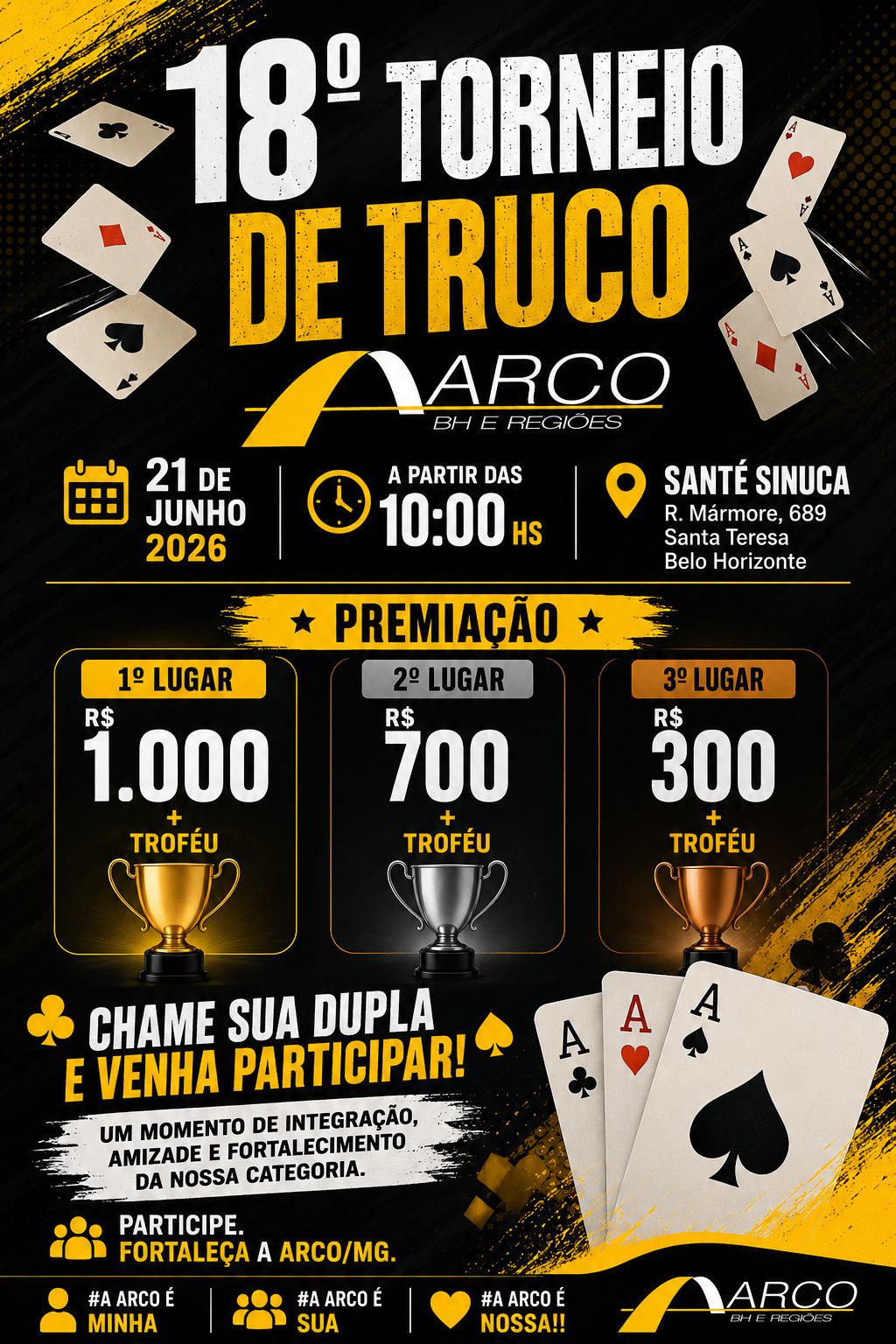 Torneio de Truco da ARCO/MG 2026
