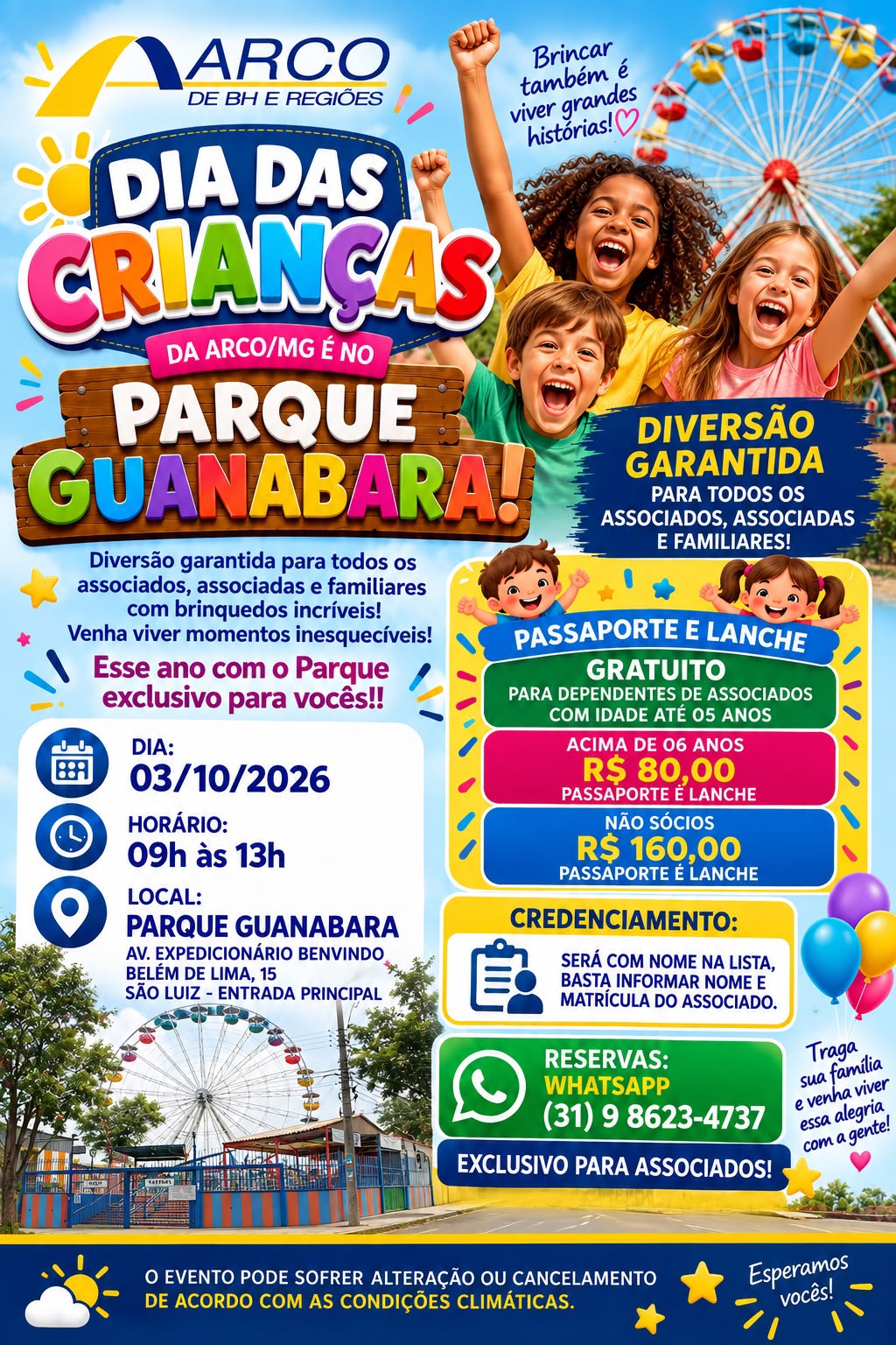 DIA DAS CRIAN�AS ARCO/MG 2026 PARQUE GUANABARA 